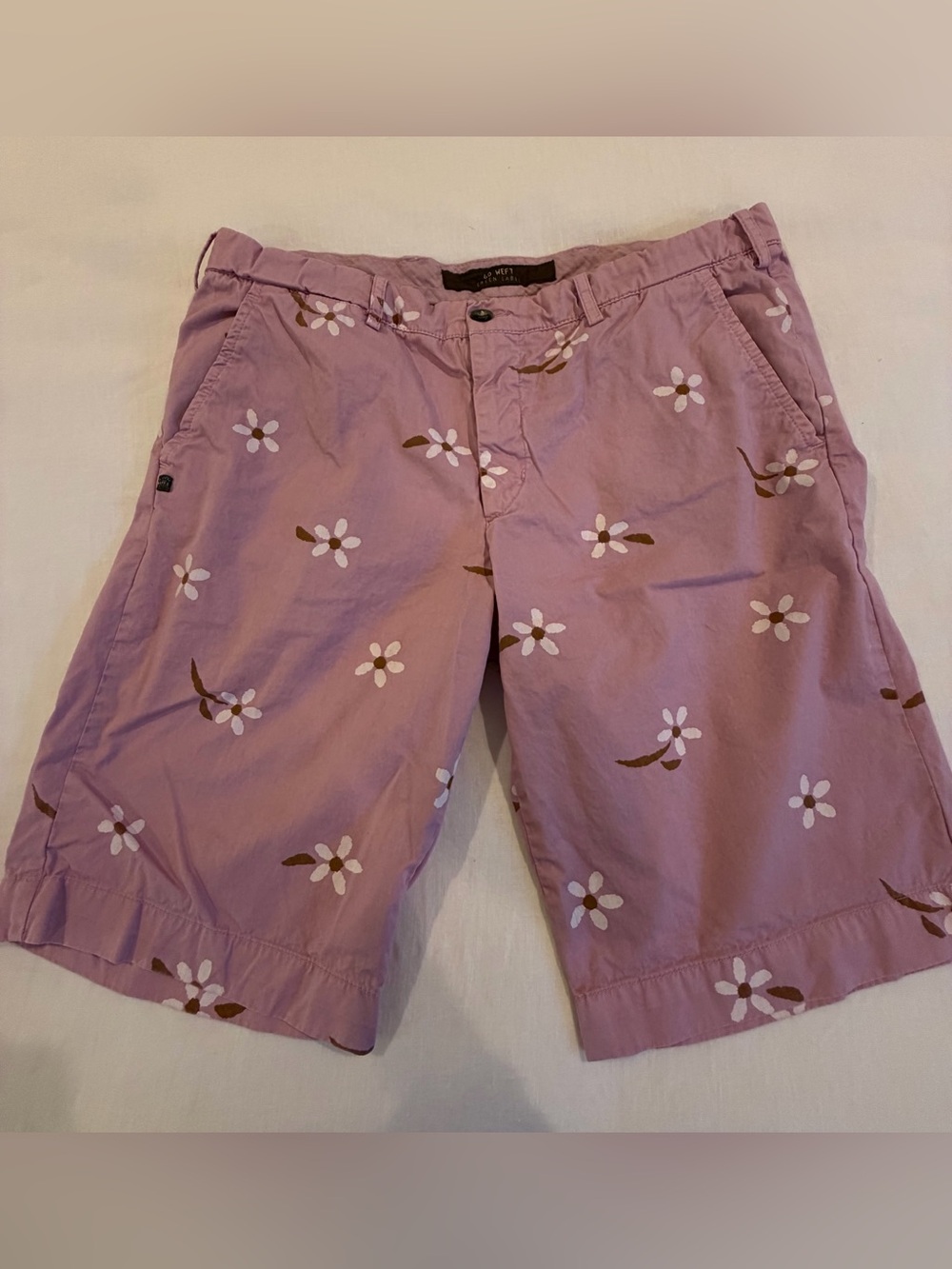 40weft Lavender Floral Flat Front Shorts
